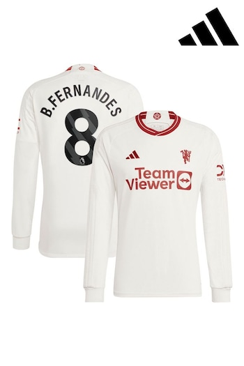 adidas White Manchester United EPL Third Shirt 2023-24 - B.Fernandes 8 (K89253) | £103