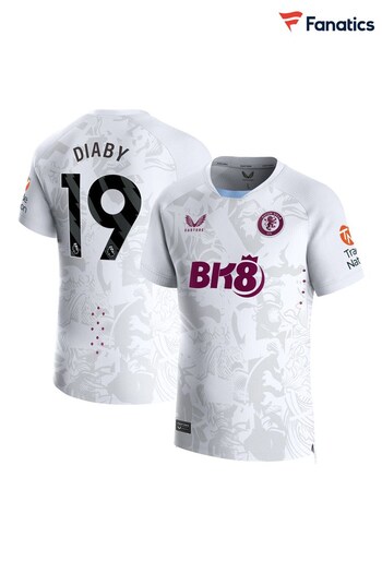 Fanatics Aston Villa Away Pro White Shirt 2023-24 - Diaby 19 (K89260) | £130