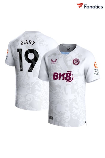 Fanatics Aston Villa Away White Shirt 2023-24 - Diaby 19 (K89283) | £85