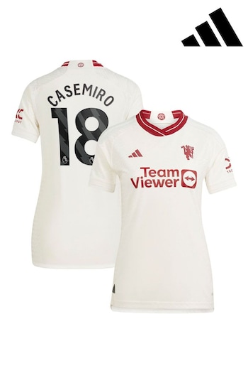 adidas White Manchester United EPL Third Authentic Shirt 2023-24 - Casemiro 18 (K89305) | £125