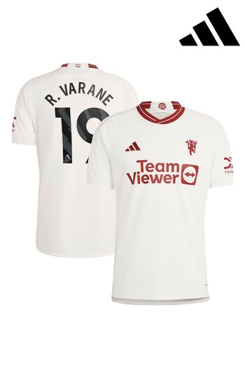 adidas White Manchester United EPL Third Shirt 2023-24 - R. Varane 19 (K89306) | £95