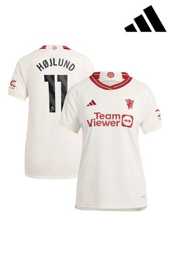 adidas White Manchester United EPL Third Shirt 2023-24 - Hojlund 11 (K89314) | £95