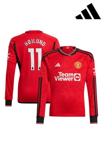 adidas Red Manchester United EPL Home Shirt 2023-24 - Hojlund 11 Kids (K89369) | £78