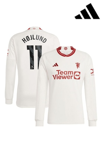 adidas White Manchester United EPL Third Shirt 2023-24 - Hojlund 11 (K89396) | £103