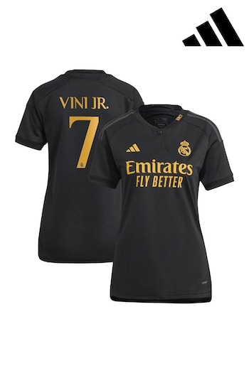 adidas Black Real Madrid Third Shirt 2023-24 Womens (K89405) | £98