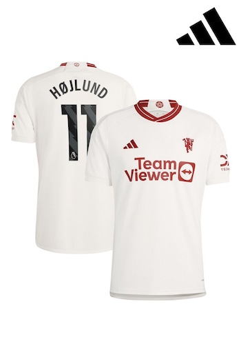 adidas White Manchester United EPL Third Shirt 2023-24 - Hojlund 11 (K89415) | £95