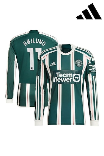 adidas Green Manchester United EPL Away Shirt 2023-24 - Hojlund 11 (K89420) | £100