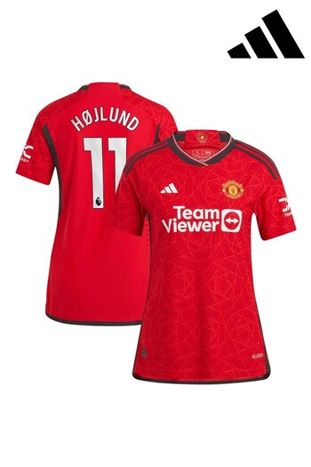 adidas Red Manchester United EPL Home Authentic Shirt 2023-24 - Hojlund 11 (K89430) | £125