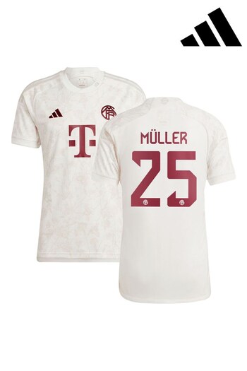 adidas White FC Bayern Third Shirt 2023-24 - Mueller 25 (K89469) | £95