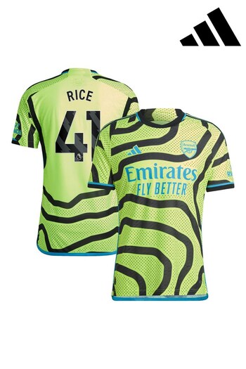 adidas Yellow Arsenal Away Authentic Shirt 2023-24 - Rice 41 (K89524) | £125