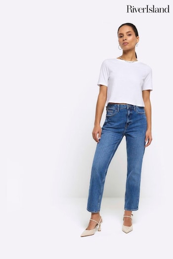 River Island Blue Slim Fit Petite High Rise Jeans (K89541) | £45