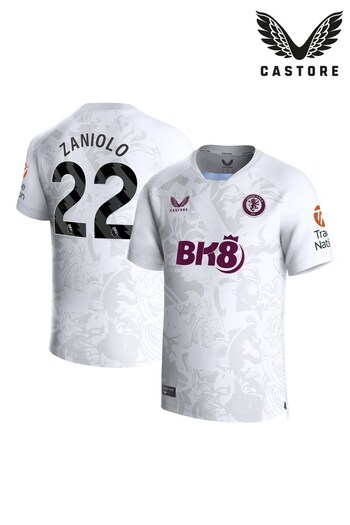Castore White Aston Villa Away Shirt 2023-24 - Zaniolo 22 (K89611) | £85