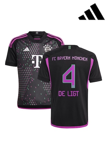 adidas Black FC Bayern Away Shirt 2023-24 - de Ligt 4 (K89693) | £70