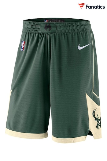 Fanatics Green NBA Milwaukee Bucks Icon Swingman Shorts (K89711) | £60
