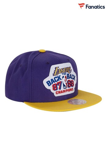 Fanatics Purple NBA Los Angeles Lakers Hardwood Classics Back to Back Snapback Hat (K89720) | £30