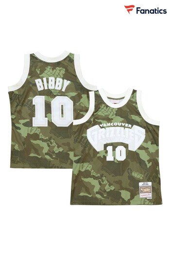 Fanatics Green Vancouver Grizzlies NBA Mike Bibby 1998 Ghost Camo Swingman Vest (K89728) | £125