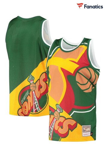 Fanatics Green NBA Seattle Supersonics Big Face Fashion Vest 5.0 (K89842) | £65