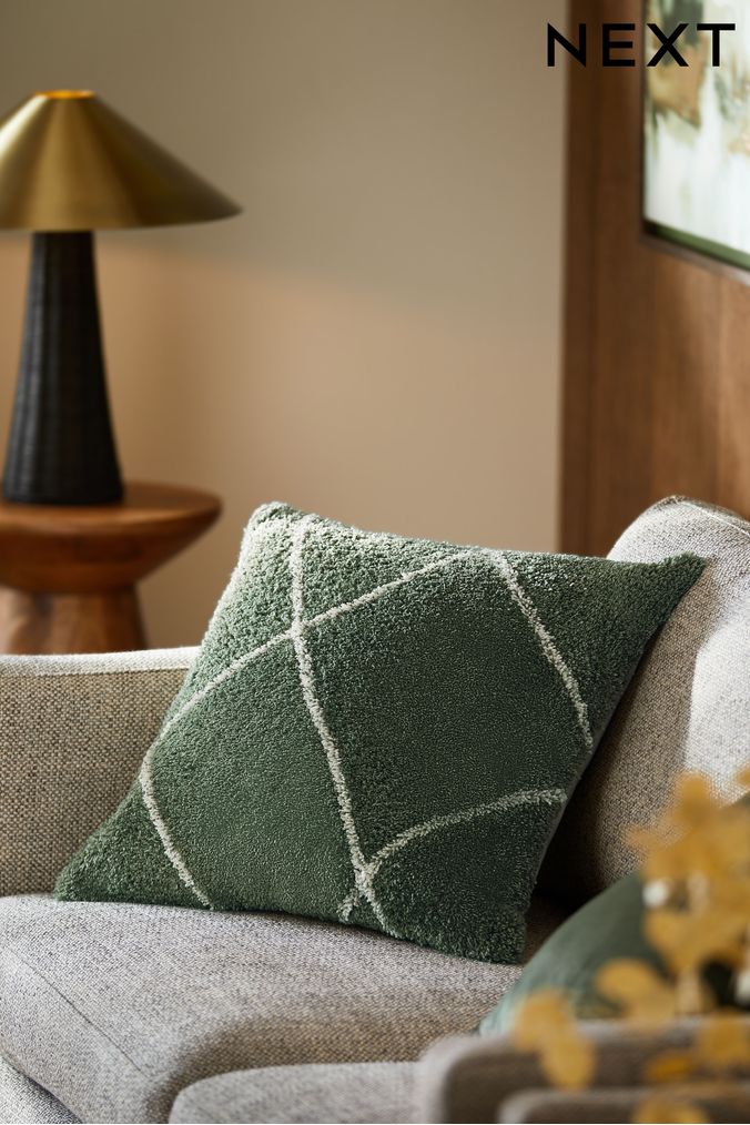 Green patterned cushions top