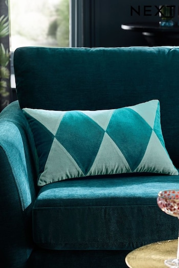 Blue Quinn Velvet Cushion (K89916) | £18