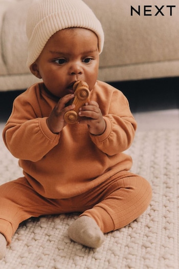 Dusty Orange Baby Sweatshirt And Leggings Set (K90066) | £10 - £12