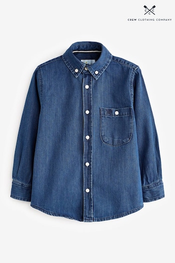 Crew nera Clothing Denim Blue Cotton Classic Shirt (K90071) | £24 - £28