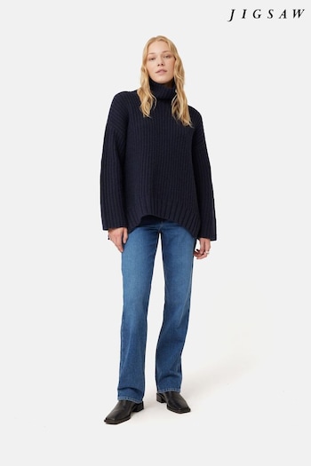 Jigsaw Oversized Blue Orkney Rib Jumper (K90088) | £165