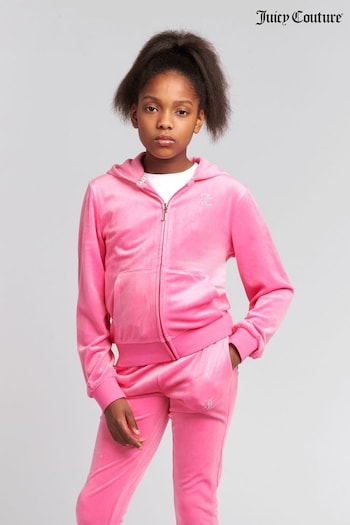 Juicy Couture Pink Diamante Zip Through Hoodie (K90230) | £75 - £90