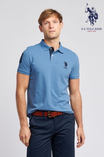 U.S. courtes Polo Assn. Regular Fit Mens Pink Player 3 Pique courtes Polo Shirt (K90240) | £55