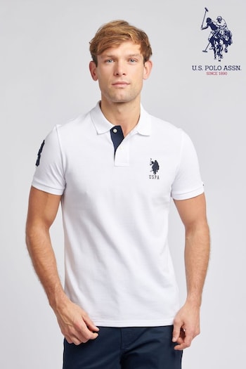 U.S. Polo LSU Assn. Regular Fit Mens Pink Player 3 Pique Polo LSU Shirt (K90254) | £55