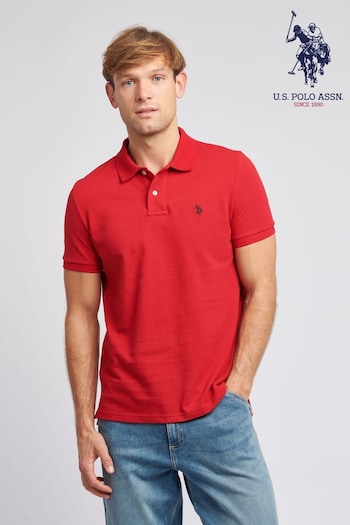 U.S. Polo Assn. Regular Fit Blue Pique Polo Shirt (K90261) | £50