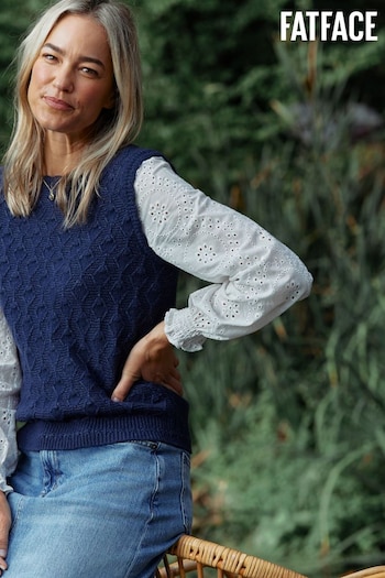 FatFace Blue Winona 2-In-1 Knitted Jumper (K90340) | £59