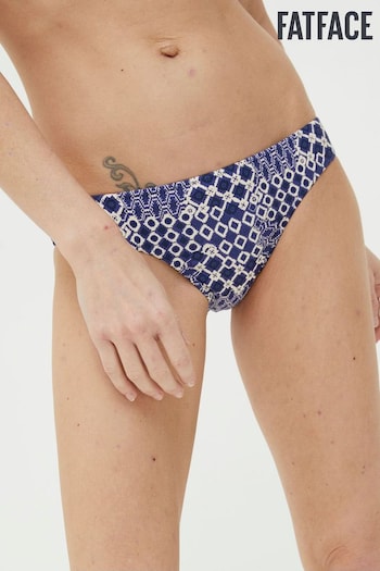 FatFace Blue Mila Patchwork Geo Bikini Bottoms (K90376) | £25