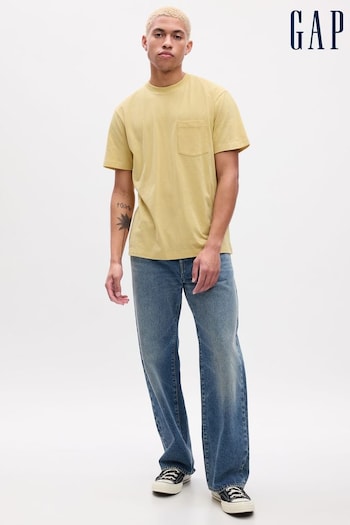 Gap Yellow Original Pocket Short Sleeve Crew Neck T-Shirt (K90385) | £14