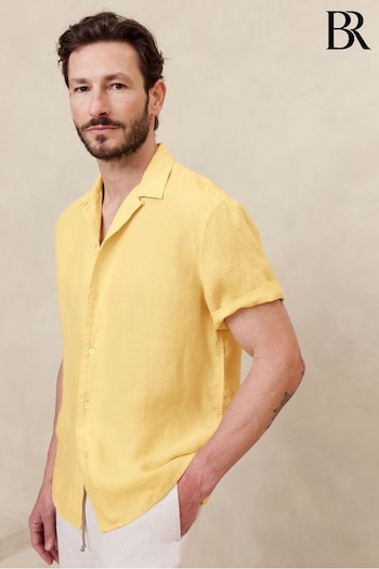 Banana Republic Yellow Lyam Silk Resort Shirt (K90441) | £70