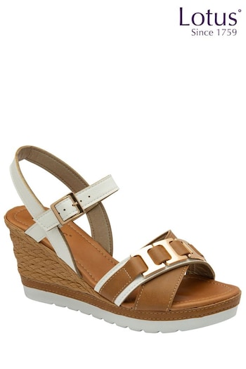 Lotus White Casual Wedge Sandals (K90515) | £45