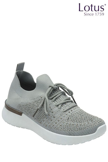 Lotus Grey Casual Knit Trainers (K90521) | £45