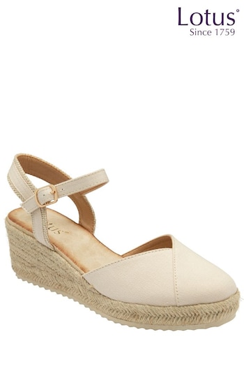 Lotus Natural Wedge Espadrille Shoes (K90545) | £45