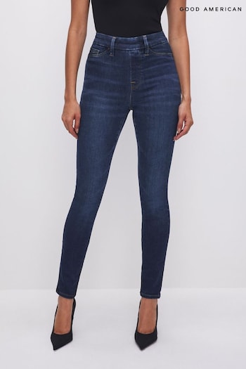 Good American Dark Blue Power Stretch Pull On Skinny Jeans (K90569) | £88