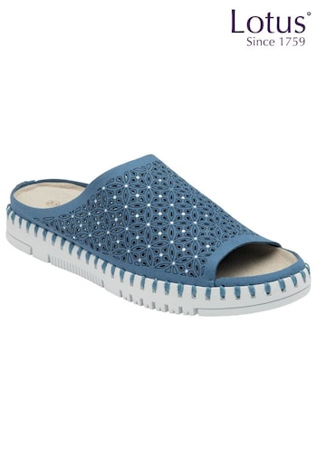 Lotus Blue Open Toe Mule Sandals (K90575) | £45