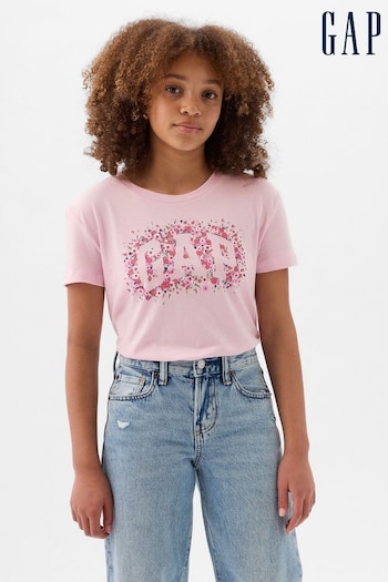 Gap Pink Logo Crew Neck Short Sleeve T-Shirt (4-13yrs) (K90627) | £10
