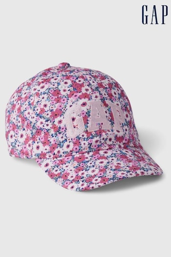 Gap Pink Kids Print Arch Logo Baseball Hat (K90645) | £10