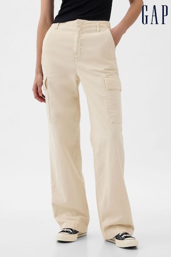 Gap Cream Loose Chino Cargo Trousers (K90667) | £60