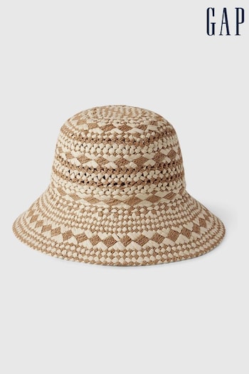 Gap Brown Straw Bucket Hat (K90690) | £30
