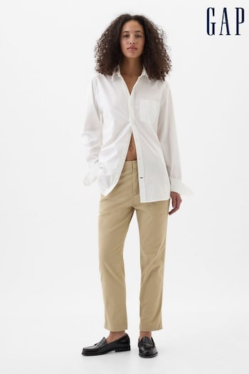 Gap Beige High Waisted Downtown Chinos Trousers (K90713) | £40