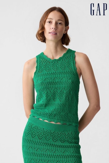 Gap Green Crochet Racer Back Vest (K90714) | £25