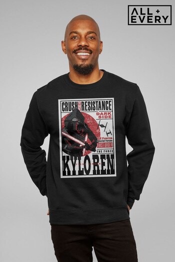 All + Every Black Star Wars Kylo Ren Crush The Resistance Mens Sweatshirt (K90797) | £39