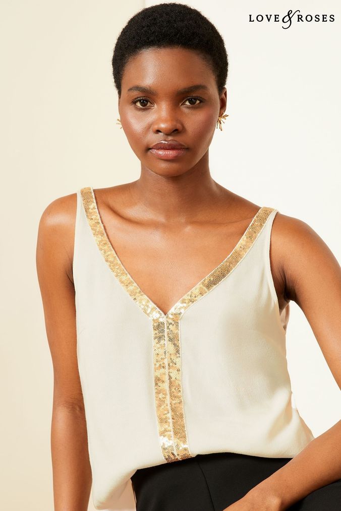 Women's white sequin tops evening wear hot sale