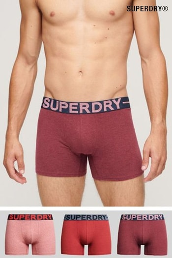 Superdry Red/Pink Organic Cotton Boxer 3 Pack (K90945) | £30