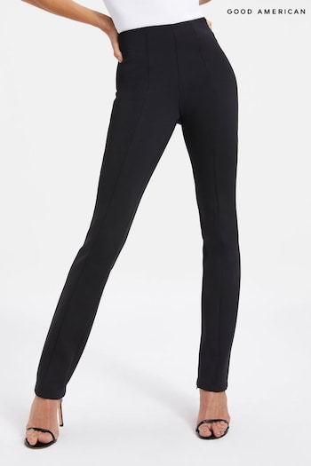 Good American Black Scuba Slim Flare Trousers (K91068) | £129