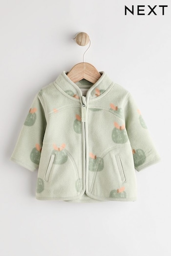 Sage Green Apple Print Cosy Micro Fleece Baby Jacket (0mths-2yrs) (K91406) | £10 - £11